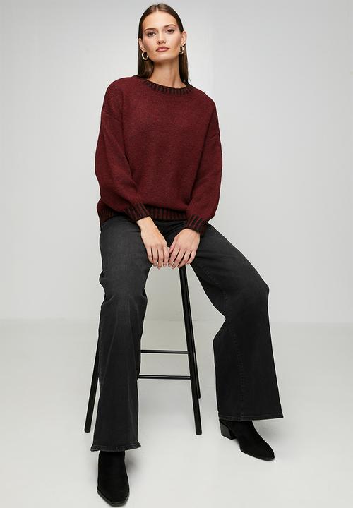 Stella Morgan - Long sleeve Easy Wearing Melange Sweater - Red Dahlia