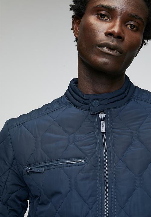 Ben Sherman - Quilted Padded Bomber Jacket - Navy