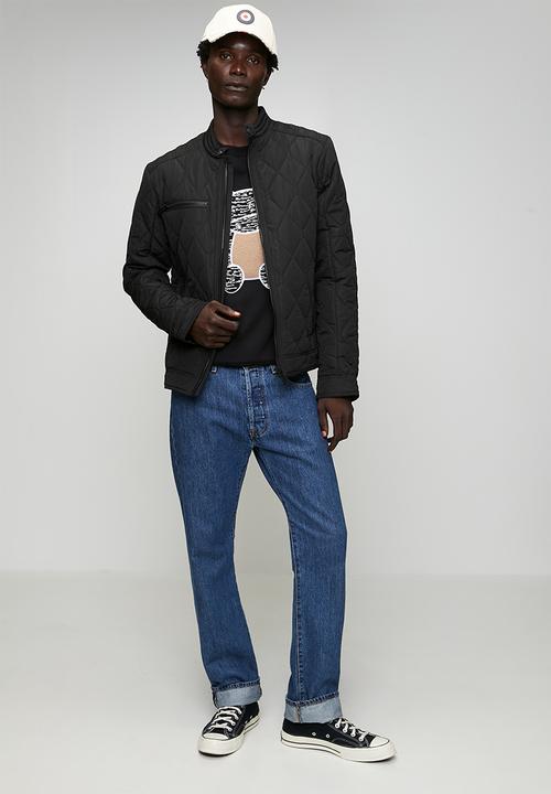 Ben Sherman - Quilted Padded Bomber Jacket - Black