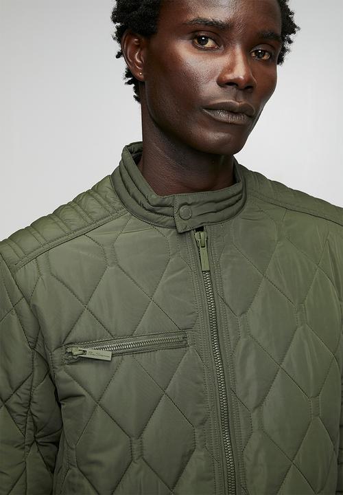 Ben Sherman - Quilted Padded Bomber Jacket - Olive