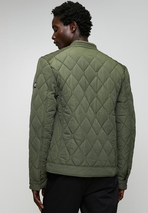 Ben Sherman - Quilted Padded Bomber Jacket - Olive