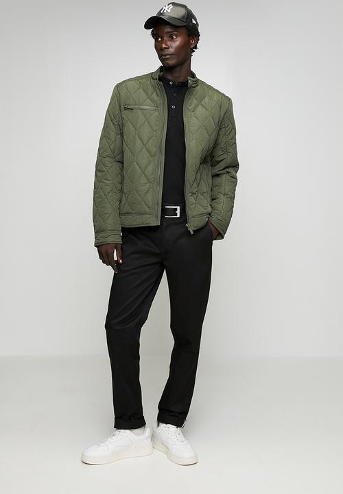 Ben Sherman - Quilted Padded Bomber Jacket - Olive