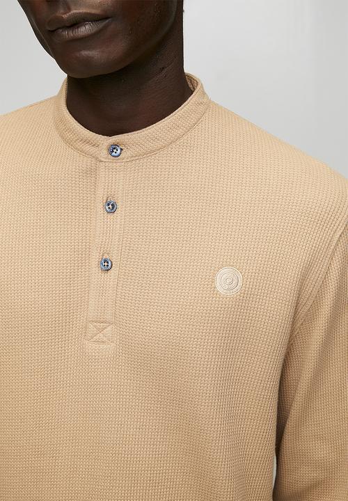 Ben Sherman - Henley L/S Waffle Knit - Cornstalk