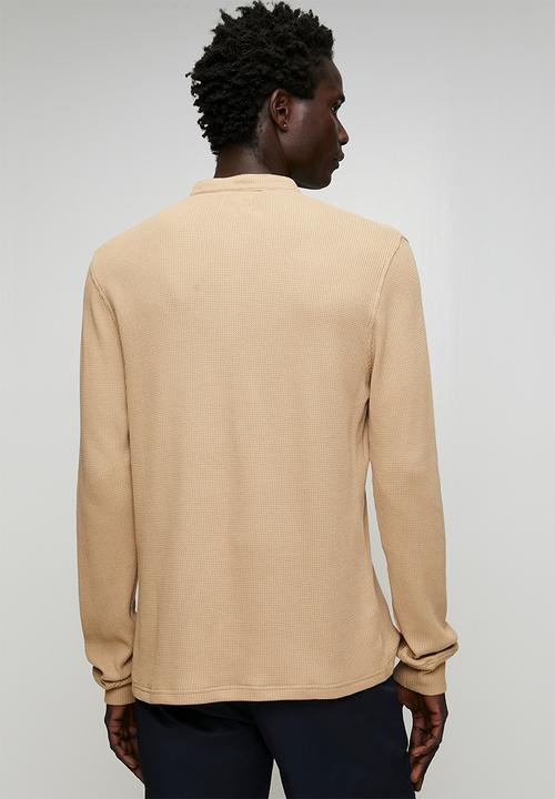 Ben Sherman - Henley L/S Waffle Knit - Cornstalk