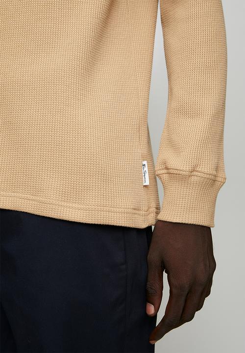 Ben Sherman - Henley L/S Waffle Knit - Cornstalk