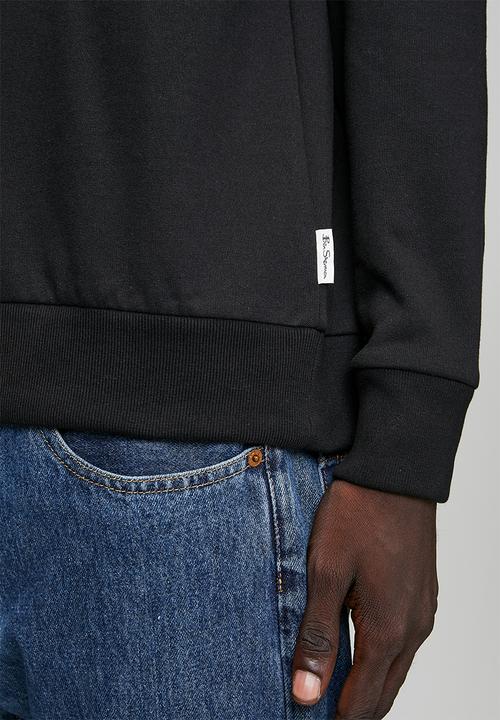 Ben Sherman - Chenille Bear Applique Crew Sweater - Black