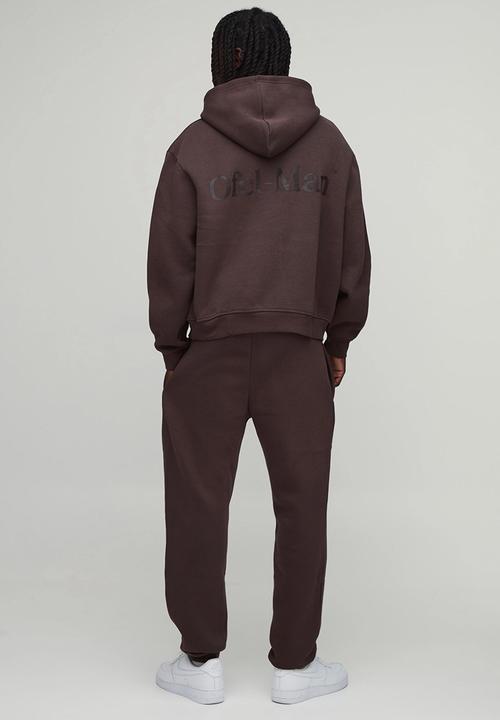 boohooMAN - Oversized Boxy Ofcl Man Hooded Tracksuit - Brown