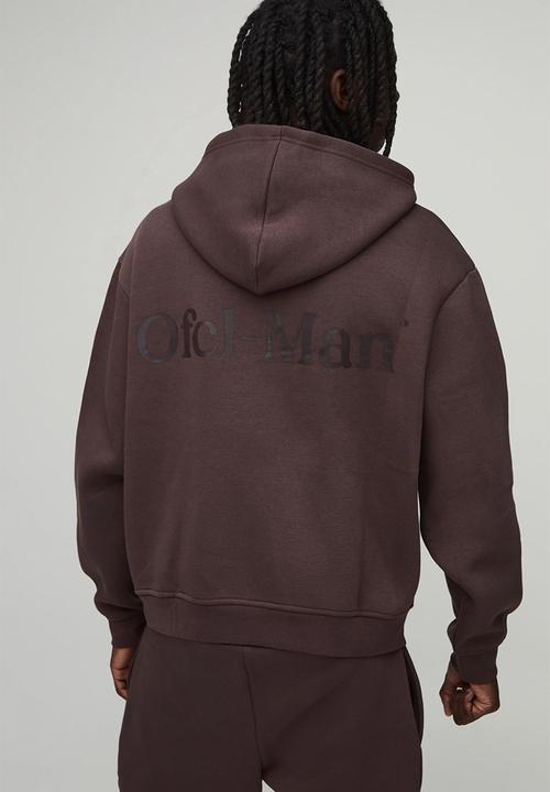 boohooMAN - Oversized Boxy Ofcl Man Hooded Tracksuit - Brown
