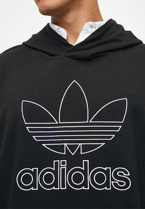 adidas Originals - Outline Trefoil Hoody   Black - Black