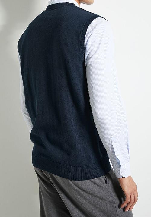 Ben Sherman - Pull Over Knit S/Less - Navy