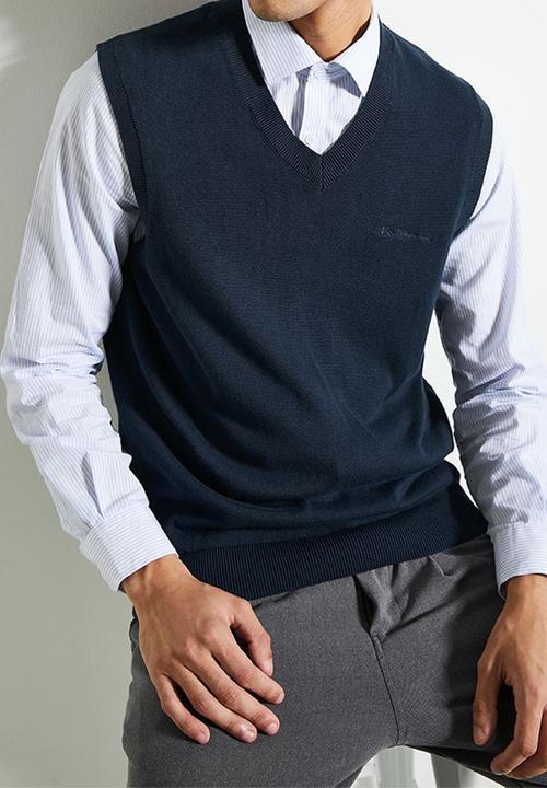 Ben Sherman - Pull Over Knit S/Less - Navy