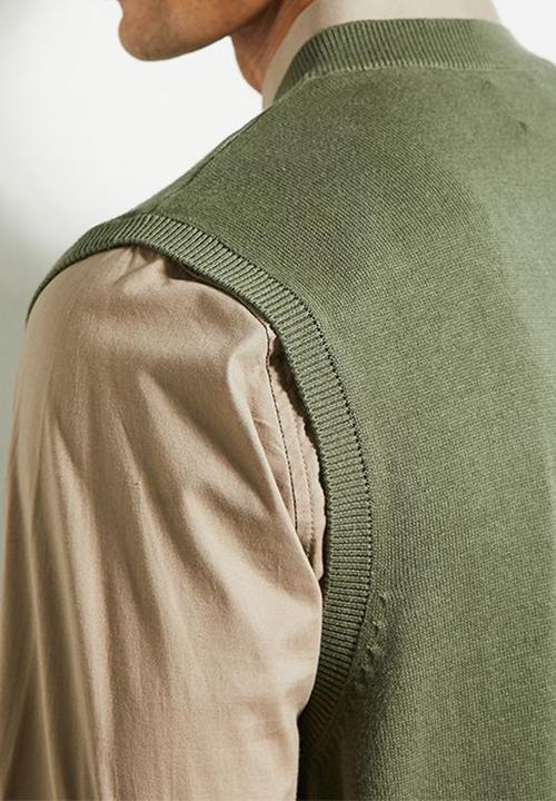 Ben Sherman - Pull Over Knit S/Less - Olive Night