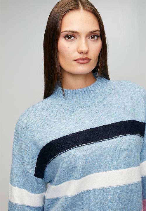 Stella Morgan - Long Sleeve Easy Wearing Stripe Sweater - Skylight
