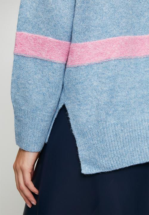 Stella Morgan - Long Sleeve Easy Wearing Stripe Sweater - Skylight