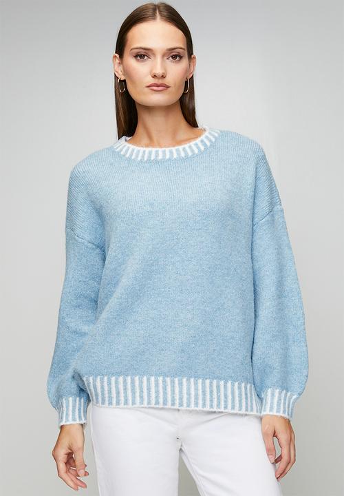 Izabel London - L/S Easy Wearing Melange Sweater - Skylight