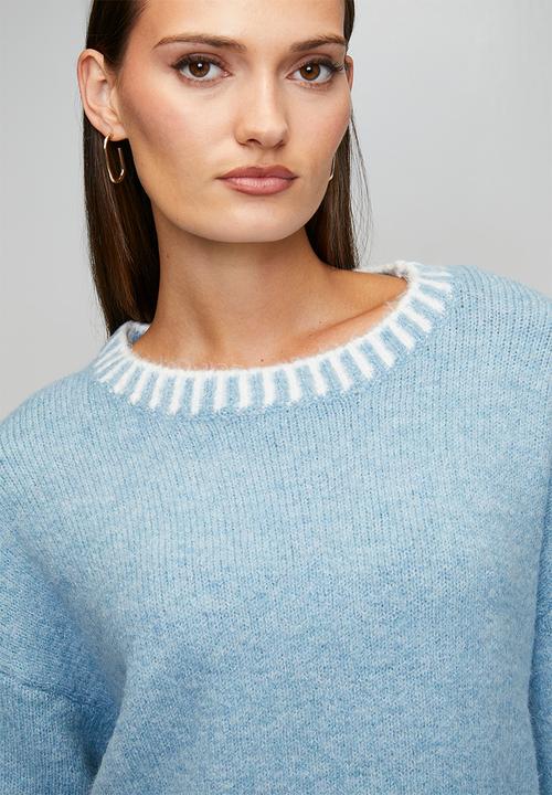 Izabel London - L/S Easy Wearing Melange Sweater - Skylight