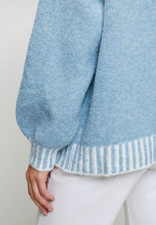 Izabel London - L/S Easy Wearing Melange Sweater - Skylight