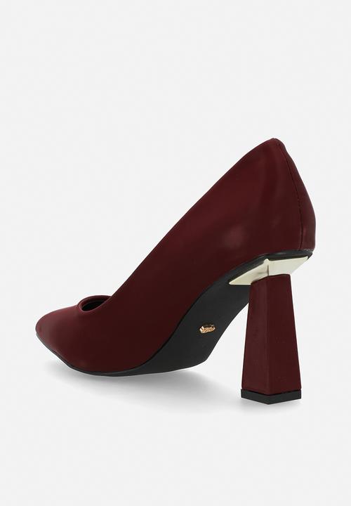 Miss Black - Dayla 1 square court heel - wine