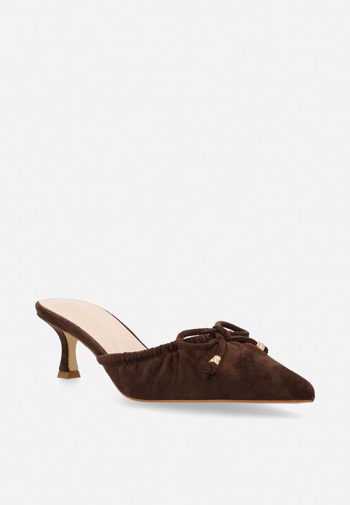Raid London - Annya closed toe stiletto heel mule - brown 