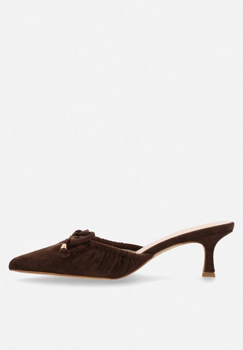 Raid London - Annya closed toe stiletto heel mule - brown 