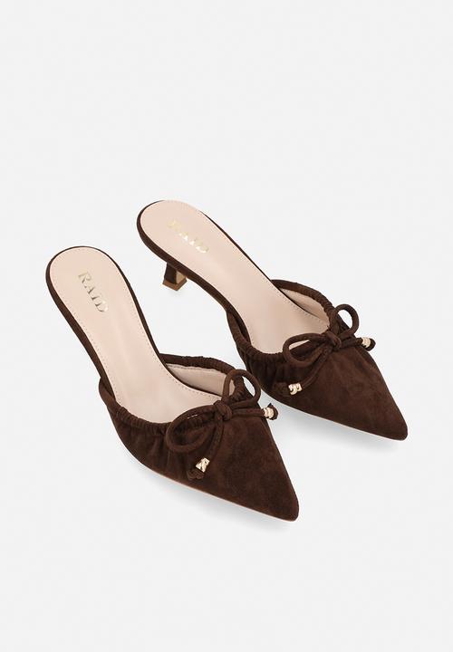 Raid London - Annya closed toe stiletto heel mule - brown 