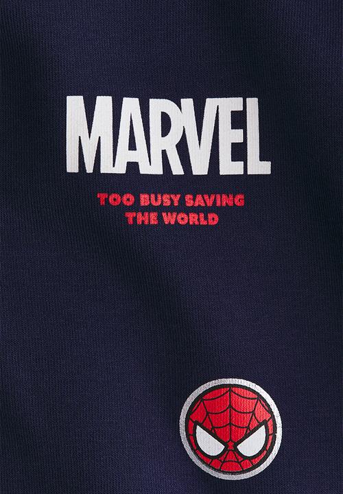 H&M - Oversized printed sweatshirt - navy blue/marvel comics