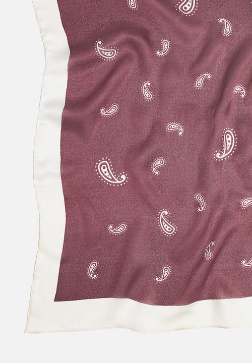 H&M - Patterned scarf - burgundy/paisley pattern
