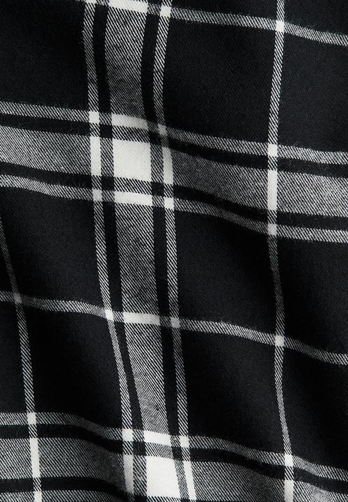 H&M - Flannel pyjama bottoms - black/checked