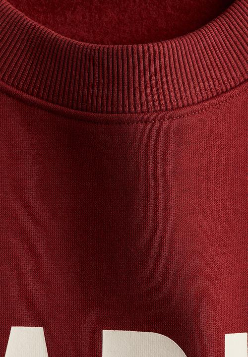H&M - Text-motif sweatshirt - rust red/paris