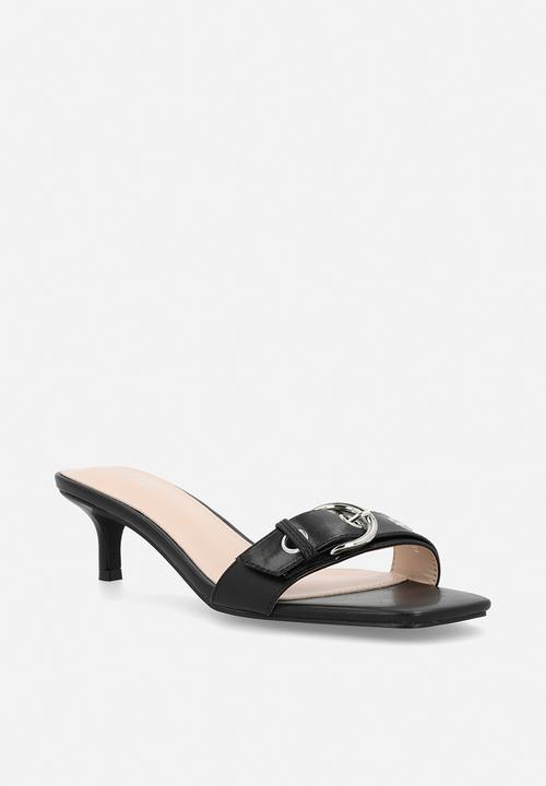 Raid London - Celina open toe stiletto heel mule - black 