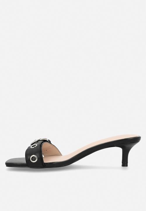 Raid London - Celina open toe stiletto heel mule - black 