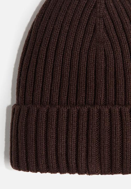 H&M - Rib-knit beanie - brown