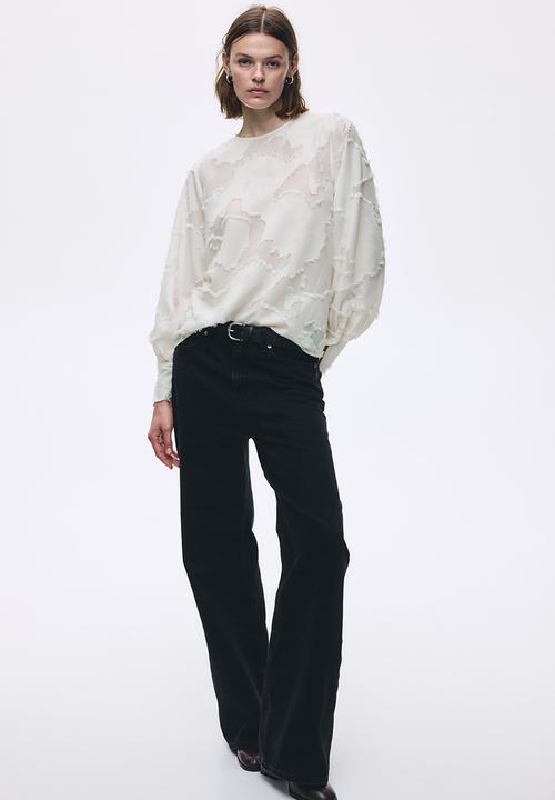 H&M - Jacquard-weave blouse - white