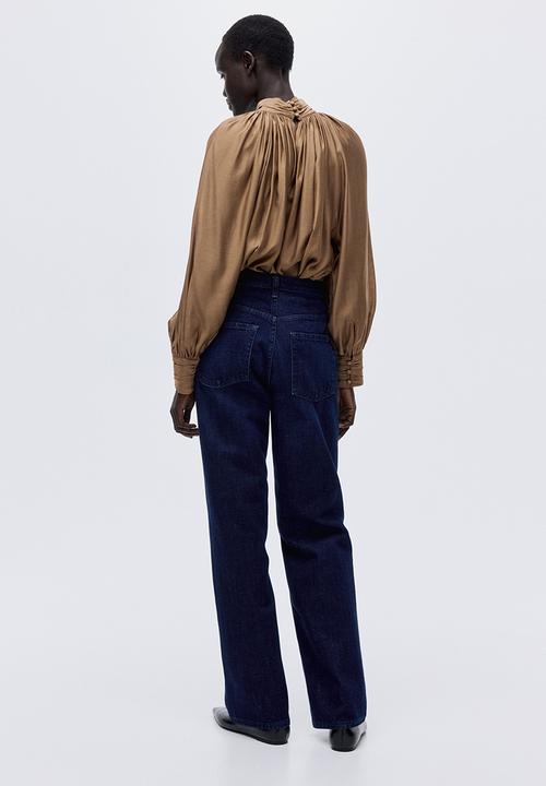 H&M - Straight high jeans - dark denim blue