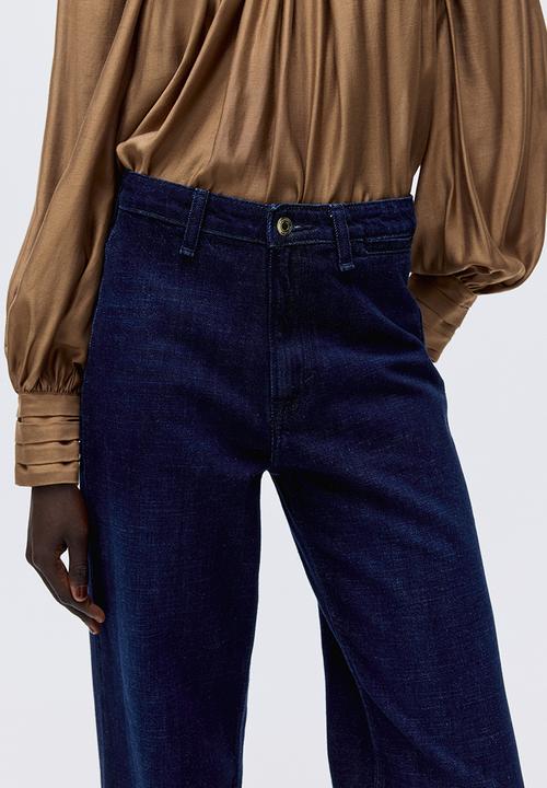 H&M - Straight high jeans - dark denim blue