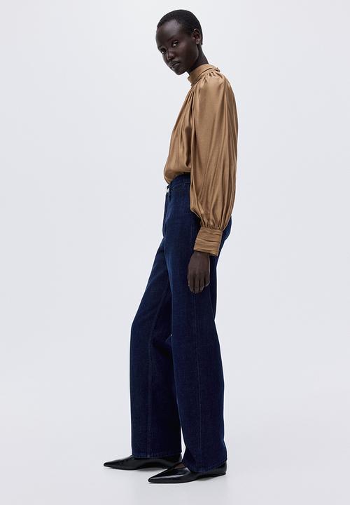 H&M - Straight high jeans - dark denim blue