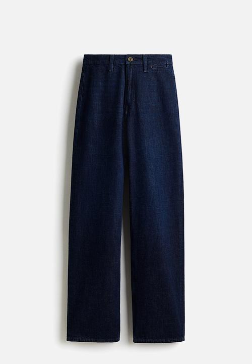 H&M - Straight high jeans - dark denim blue