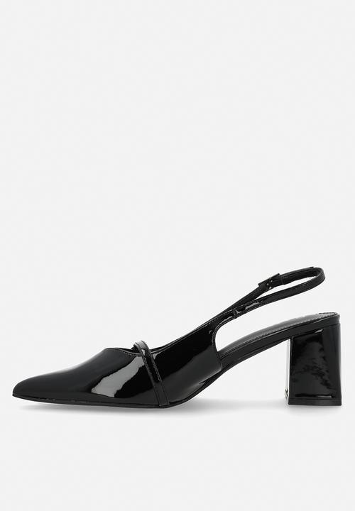 Raid London - Leelie closed toe square heel slingback - black 