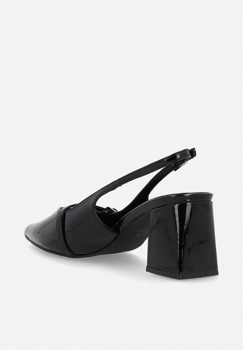 Raid London - Leelie closed toe square heel slingback - black 