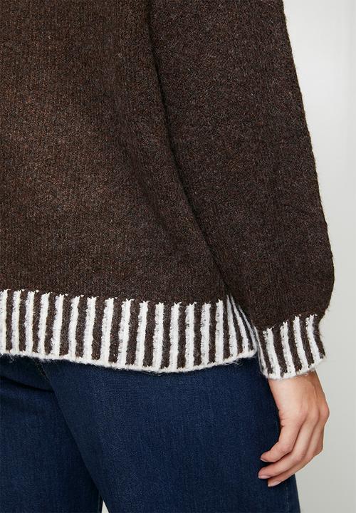 Stella Morgan - Long Sleeve Easy Wearing Melange Sweater - Chocolate