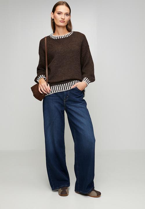 Stella Morgan - Long Sleeve Easy Wearing Melange Sweater - Chocolate