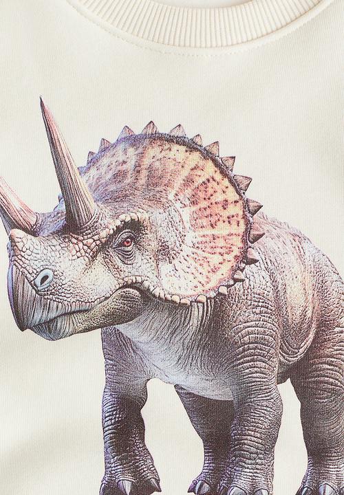 H&M - Printed sweatshirt - white/triceratops