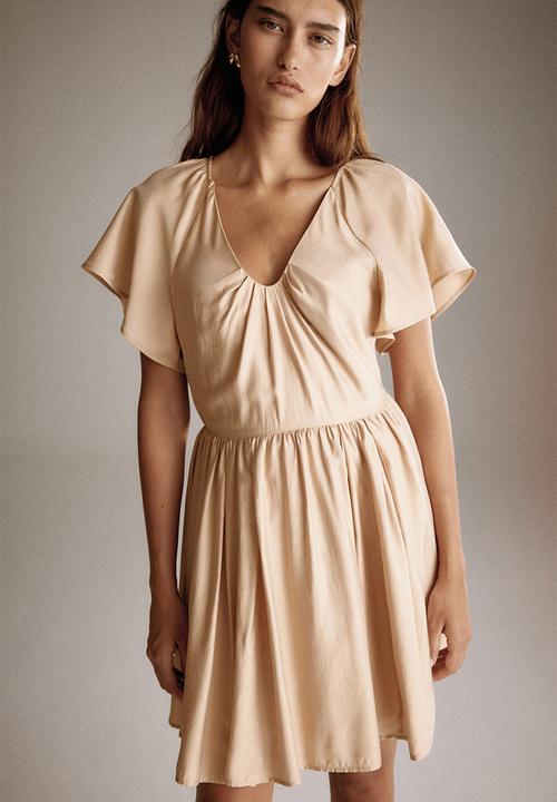 H&M - Flared-skirt dress - beige