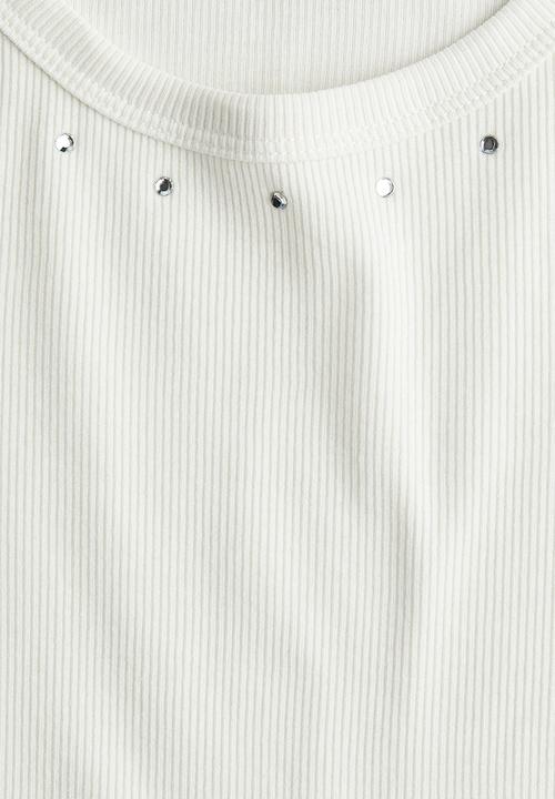 H&M - Embellished cotton top - white