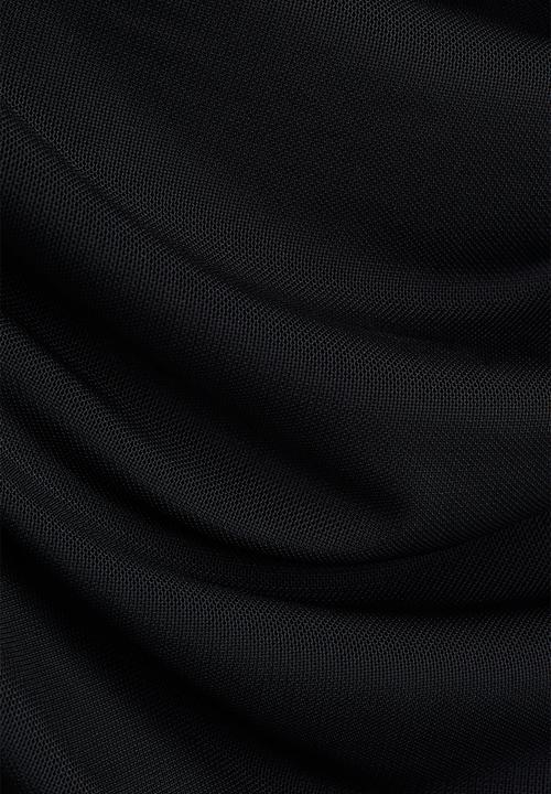 H&M - One-shoulder mesh top - black