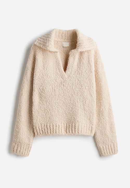 H&M - Oversized collared jumper - light beige