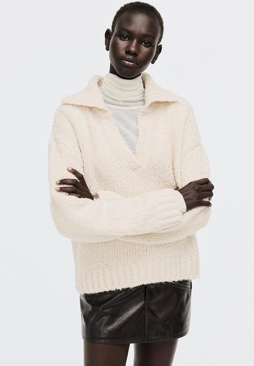 H&M - Oversized collared jumper - light beige
