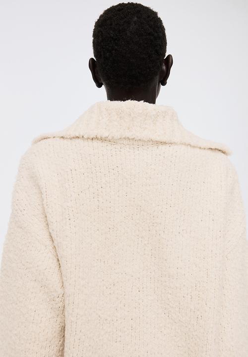 H&M - Oversized collared jumper - light beige