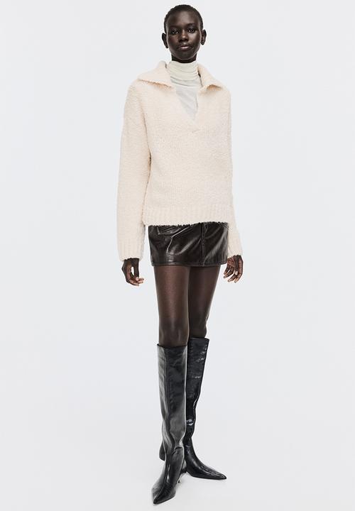 H&M - Oversized collared jumper - light beige