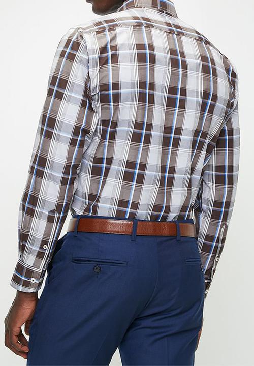 Pierre Cardin - Ch0014 Smart Check Shirts - Brown